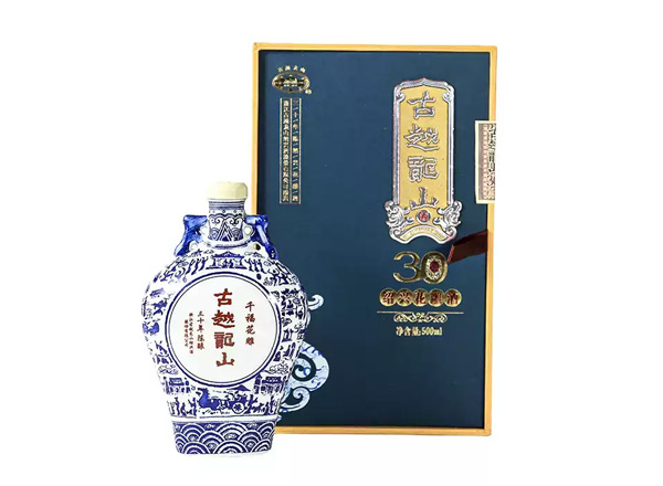 济南黄酒回收古越龙山黄酒千福花雕三十年陈酿绍兴花雕酒500ml礼盒装