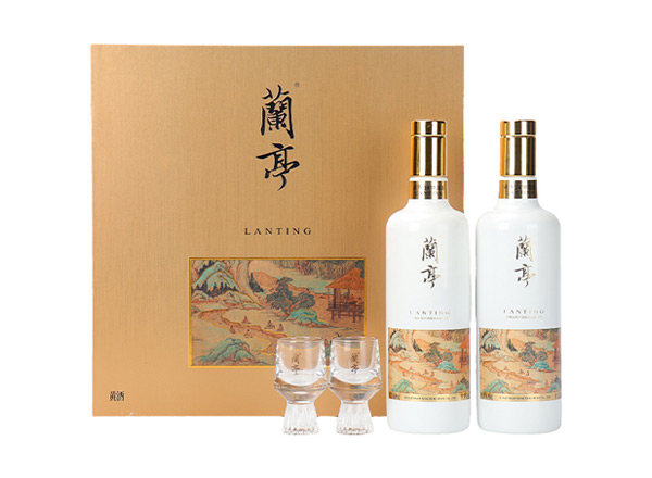 济南会稽山兰亭黄酒回收国潮兰亭500ml*2礼盒装